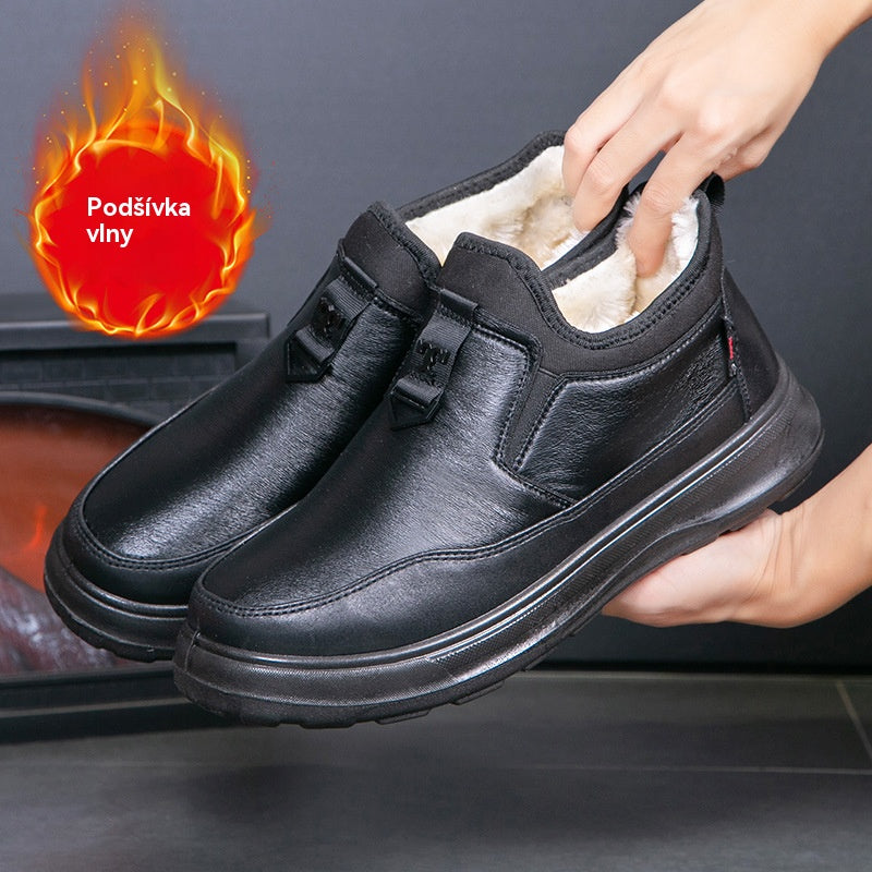 【39-44】Skórzane buty męskie z ociepleniem, Wygodne, ciepłe i odporne na śnieg i wiatr