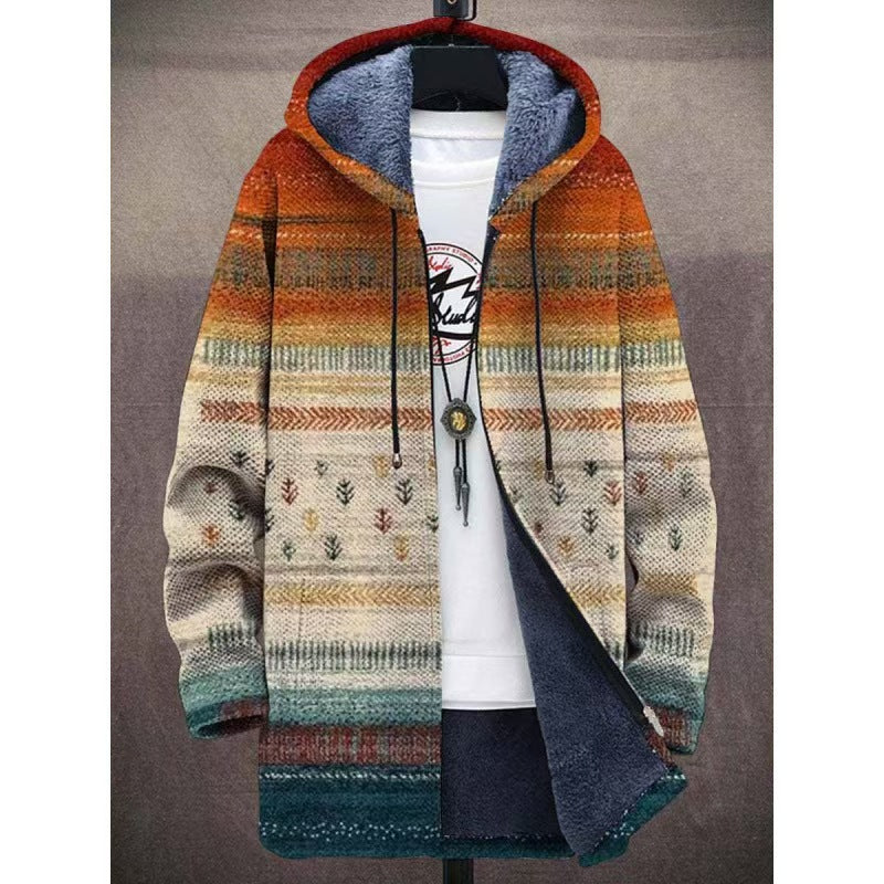 【S-4XL】Moška topla jesensko-zimska jakna iz debele volne in žameta za večje velikosti