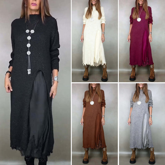 【XS-3XL】 s prorezima, pulover dizajn, dvo-dijelni komplet haljina-pulover s trakicama i prorezom