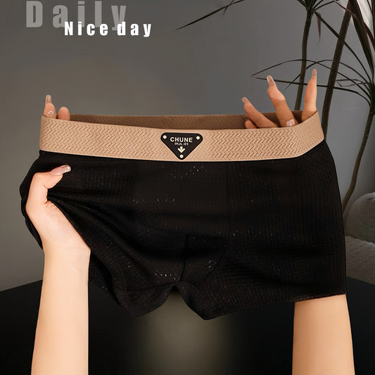 Boxeri bărbătești din bumbac – set de 3 buc., respirabili, antibacterieni, absorbant și comfortabil