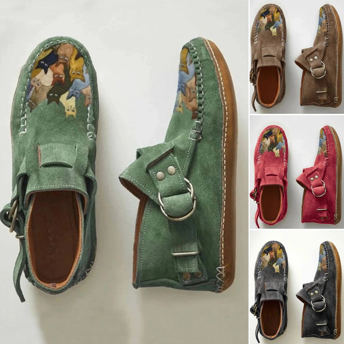 【35-43】Martin cizme din piele moale fermoar plat pantofi de dama la modă
