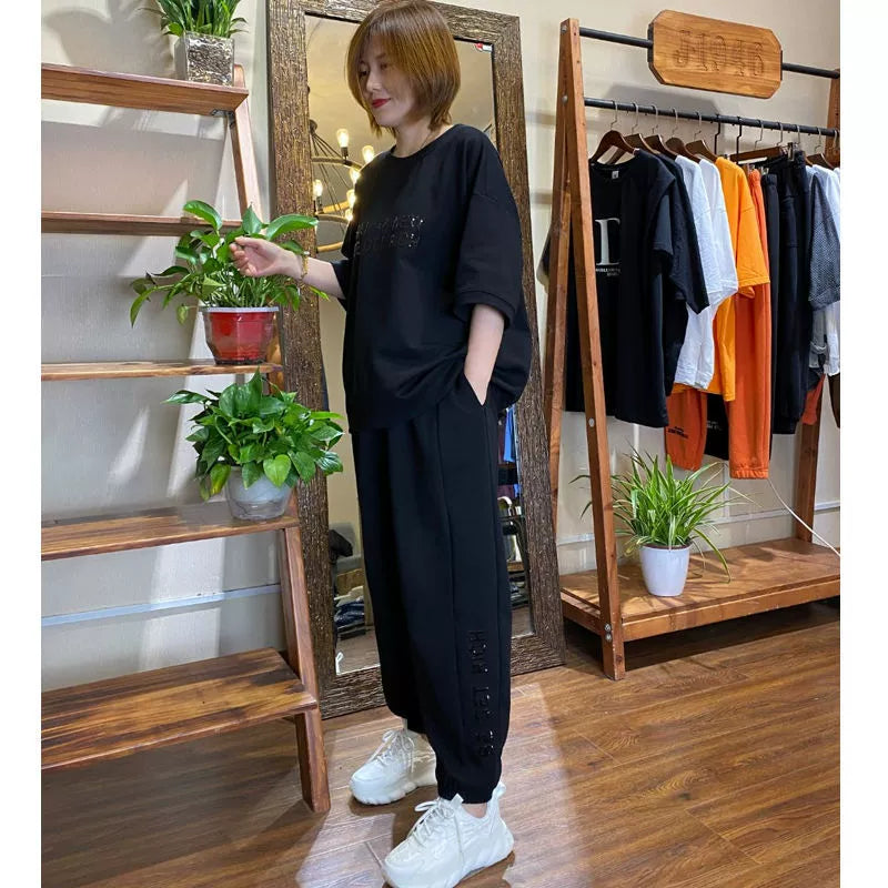 🌹🔥【M-4XL】【Topy + spodnie】Nowy zestaw odzieży sportowej i codziennej dla kobiet 2025