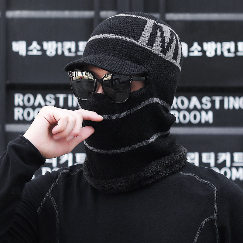 🔥⛄Jednoczęściowa czapka z grubej wełny z podszewką z polaru, wiatroszczelna i chroniąca przed zimnem