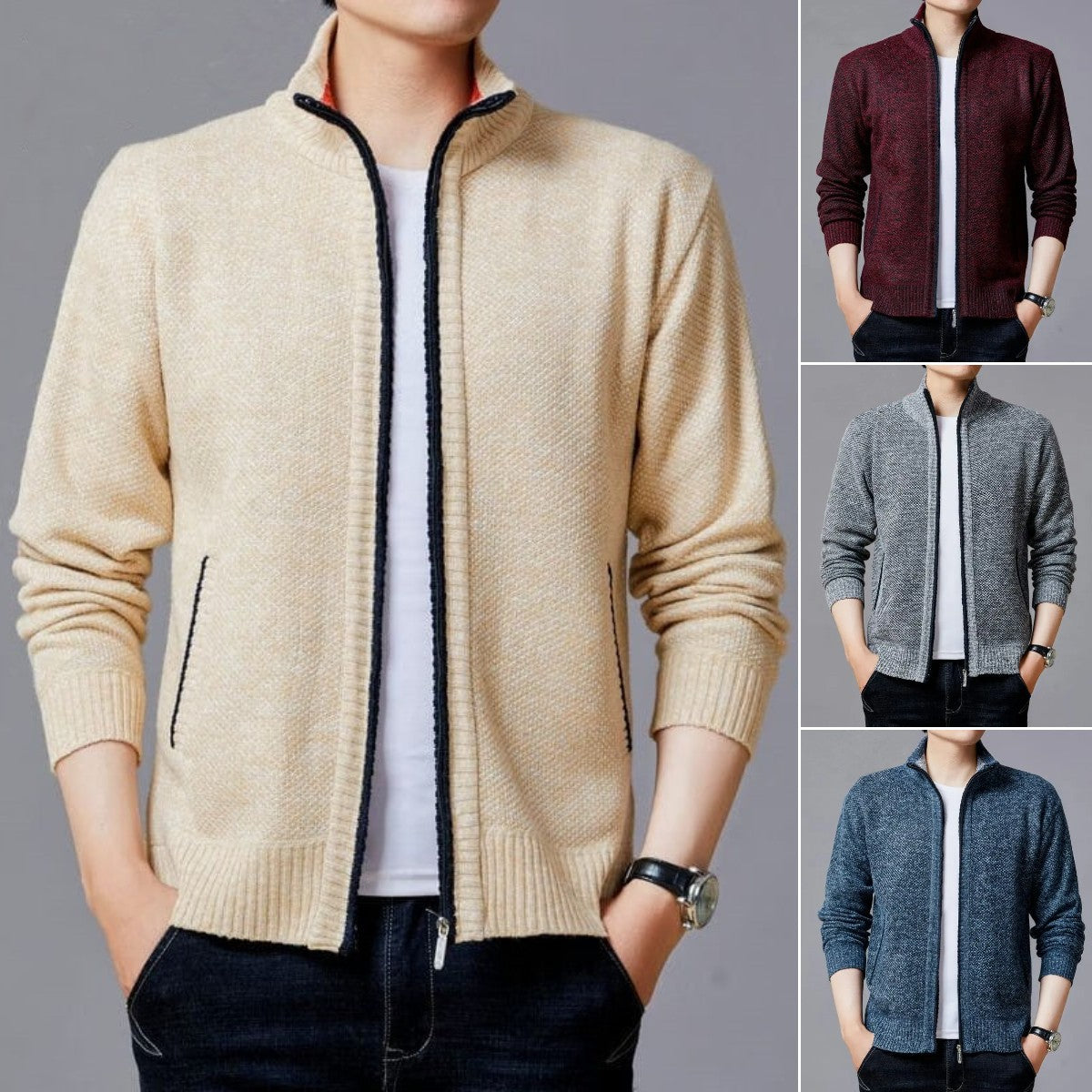 【M~3XL】 Novi jesenski i zimski muški široki pulover s patentnim zatvaračem za jesen i zimu