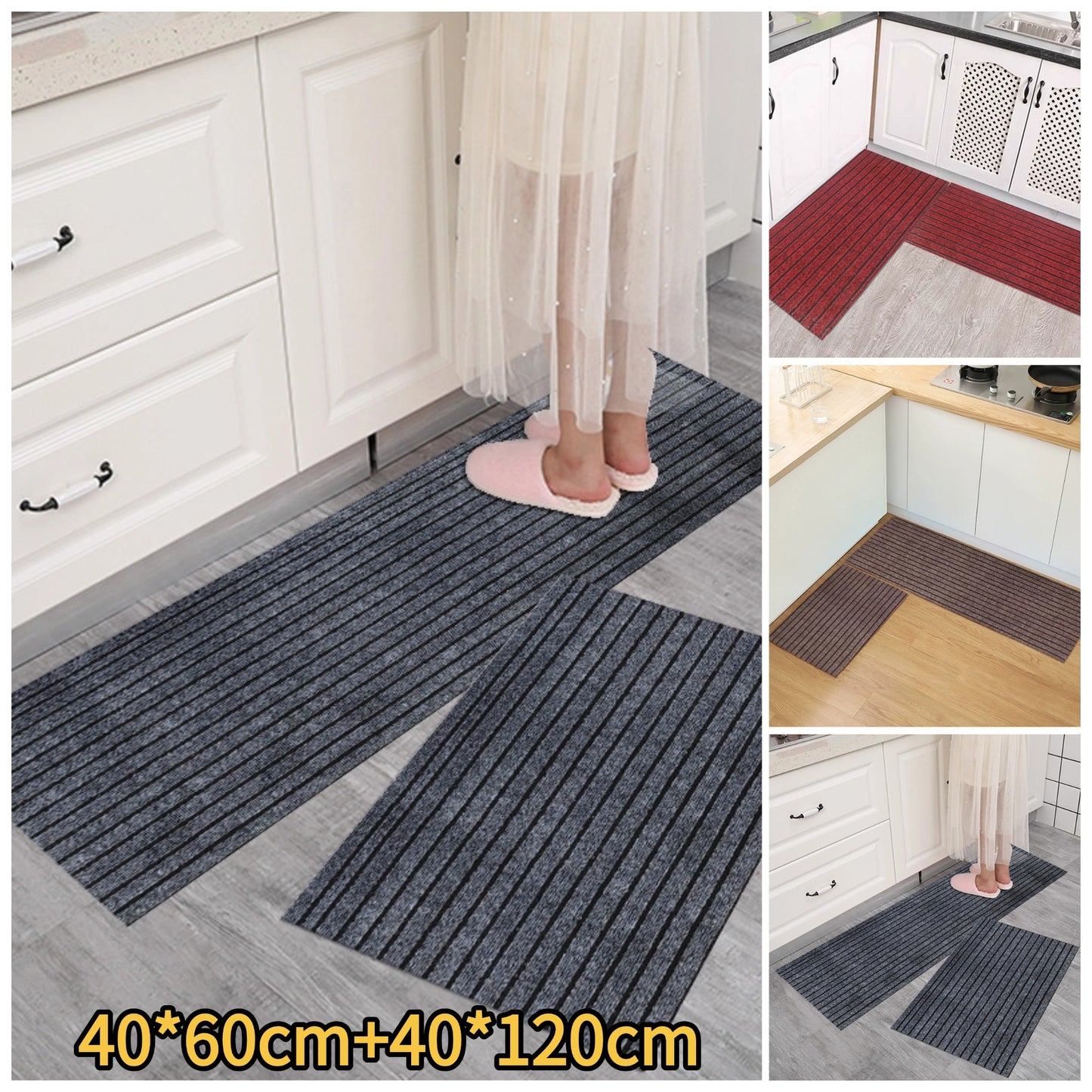 💥(40*60cm+40*120cm) Mata kuchenna z paskami antypoślizgowymi, które pochłaniają wodę i olej