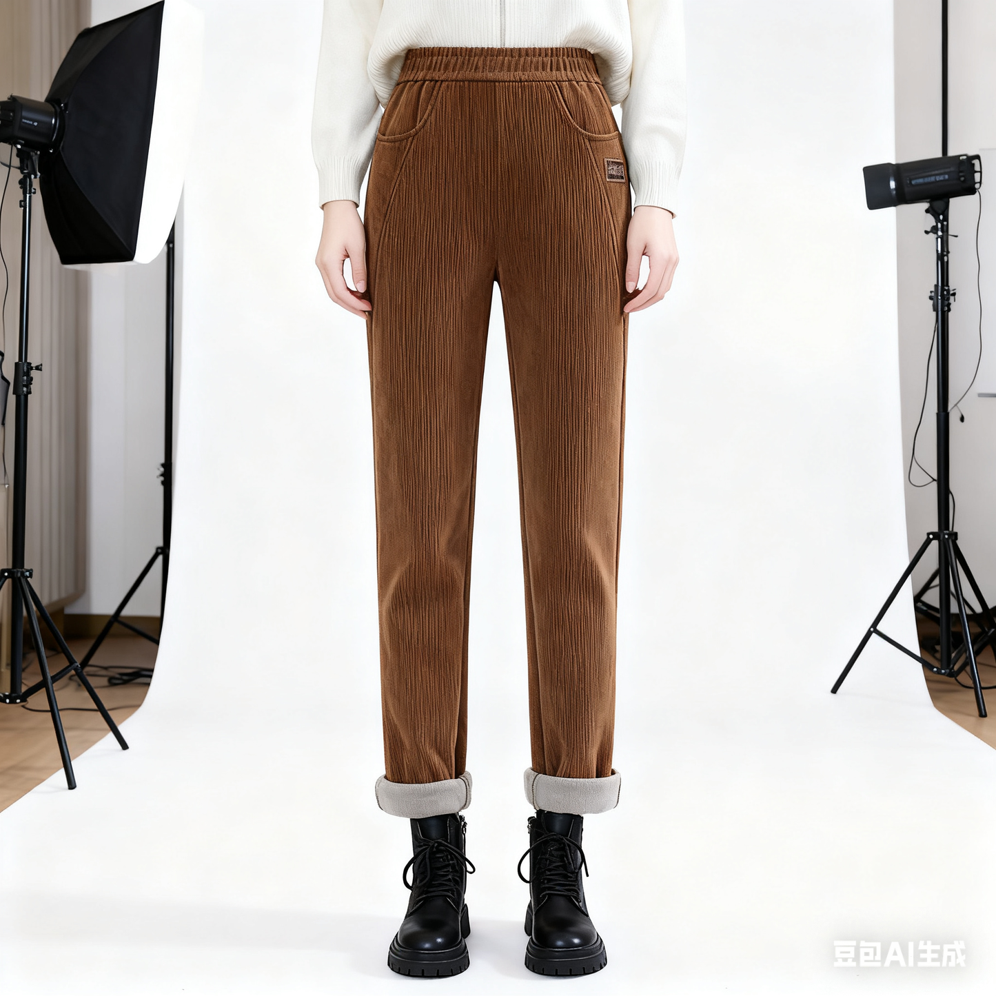 🎁👖Nowe jesienno-zimowe spodnie dresowe z aksamitu z grubym brzegiem 2025