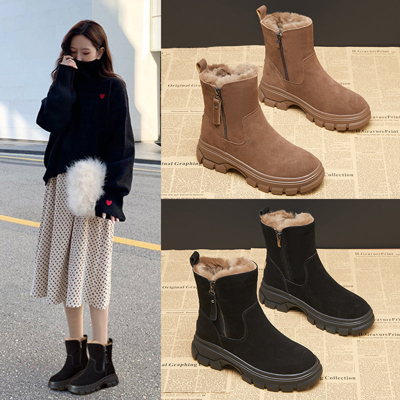 💖⛄️ RABAT OGRANICZONY CZASOWO👢【35-40】Nowa kolekcja jesień-zima 2025, skórzane buty Martin z podszewką, grube i ciepłe.