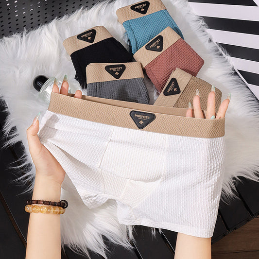 🔥🩲(6 bucăți) Lenjerie intimă subțire și respirabilă pentru bărbați, din mătase glacială de vară