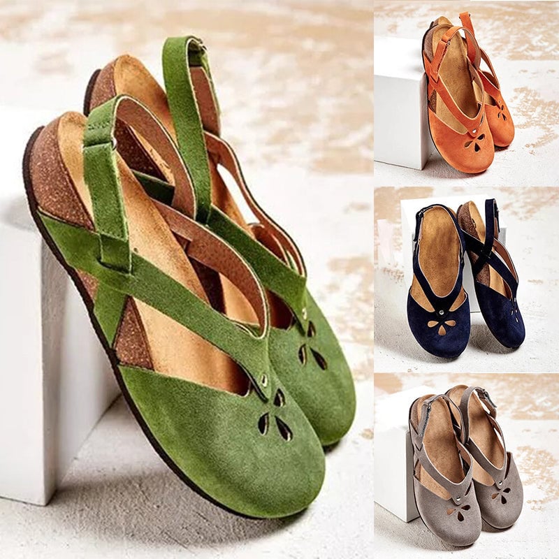 【Ograniczona oferta】 【35-44】2026 wysokiej jakości skórzane sandały casualowe ✅ Okrągły nosek ✅ Płaska podeszwa