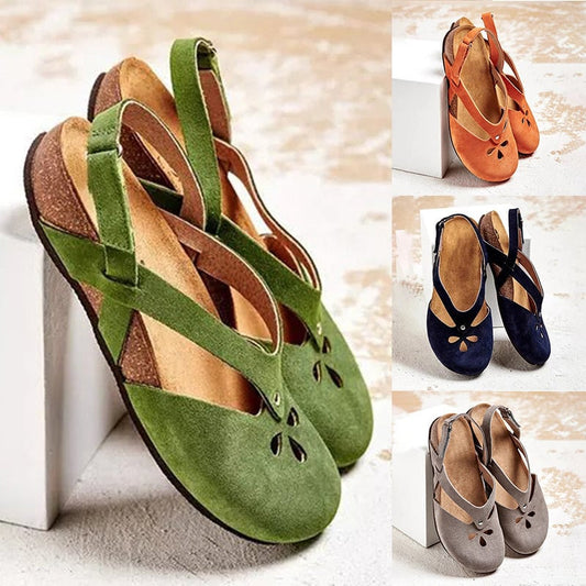 【Ograniczona oferta】 【35-44】2026 wysokiej jakości skórzane sandały casualowe ✅ Okrągły nosek ✅ Płaska podeszwa