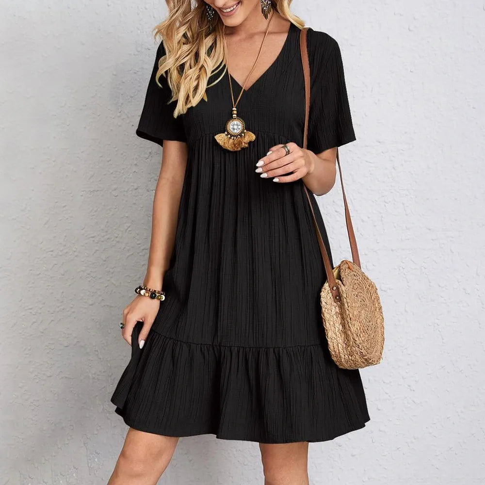 LIVRARE GRATUITĂ🔥【S-3XL】Rochie largi de vara din bumbac si in, multicolor optional, casual si la moda 