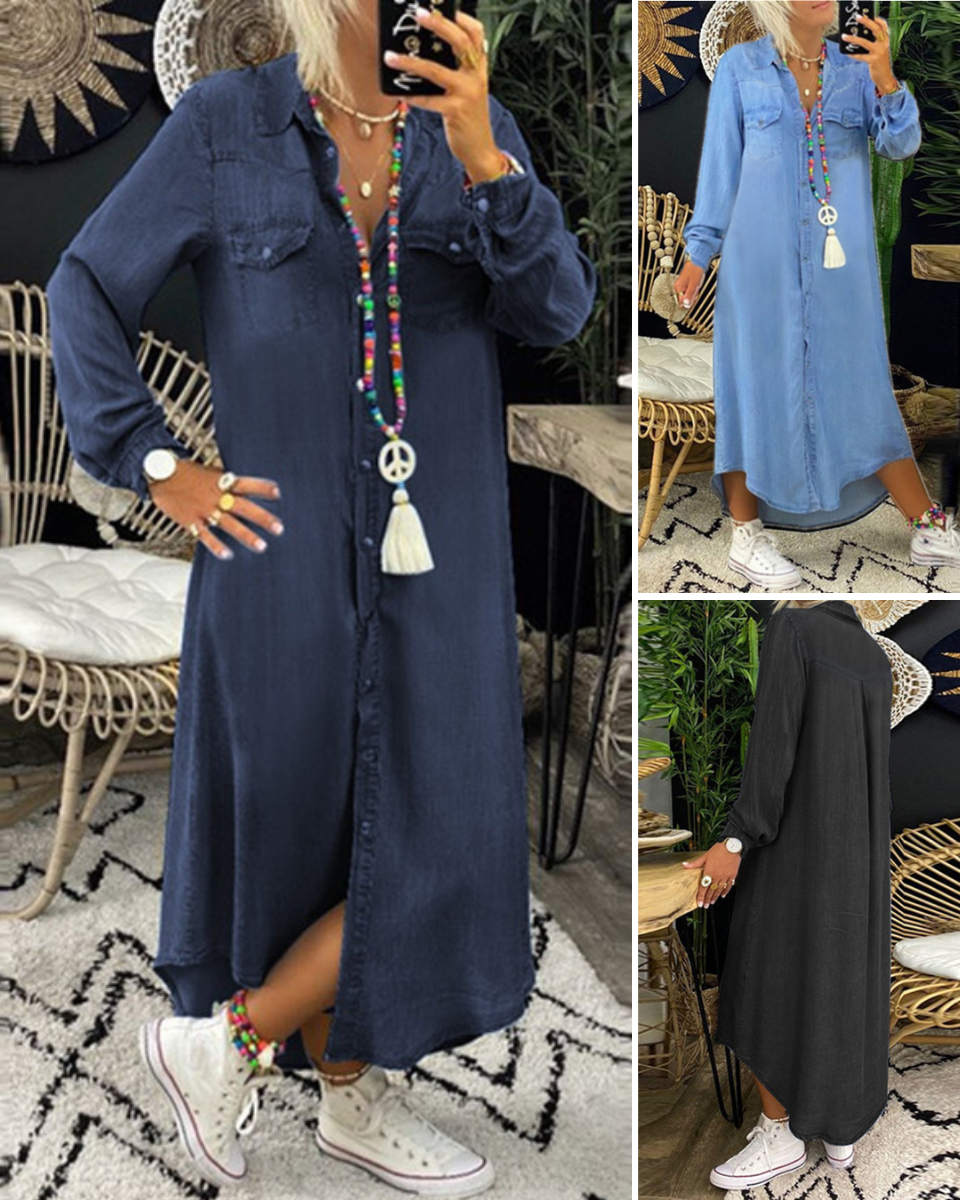 👘 50% zniżki💥【40-120kg】Nowa sukienka jeansowa w większych rozmiarach ✅️Płatność przy odbiorze