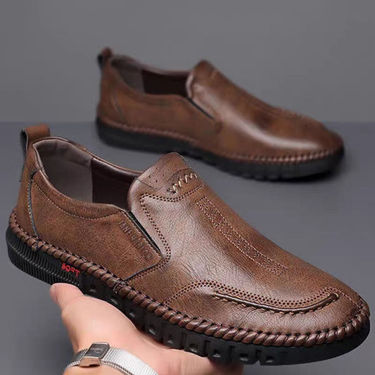 👞【39-44】2025 nowe męskie oryginalne skórzane buty casualowe miękka podeszwa antypoślizgowe oddychające skórzane buty