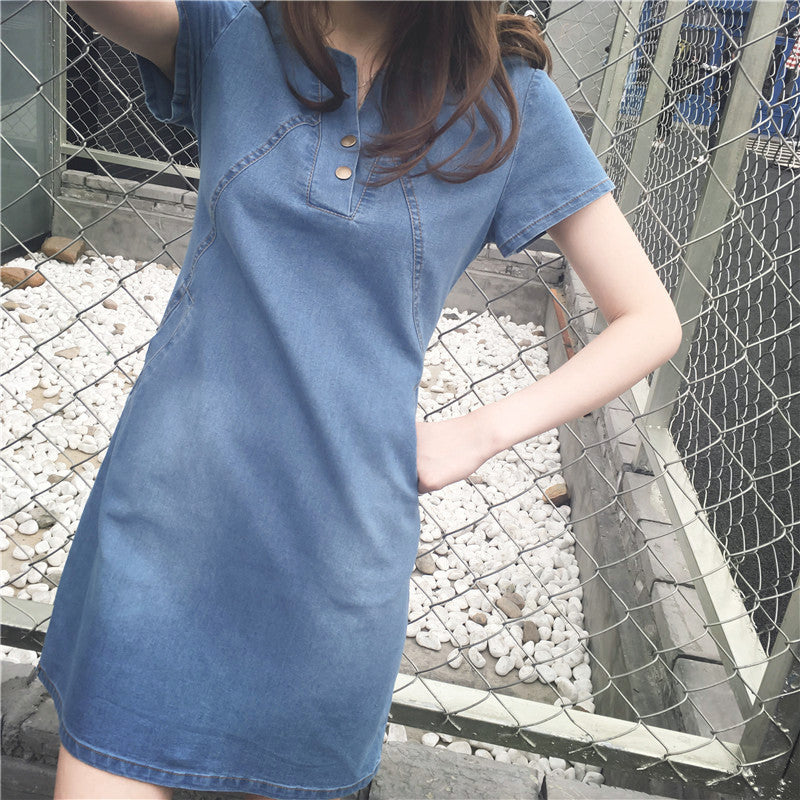 🔥🔥🥰【35-110kg】2025 noua moda de vara rochie casual din denim