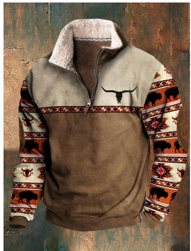 👕【S-4XL】Pánský módní teplý svetr s dlouhým rukávem a 3D potiskem na podzim/zimu 2025