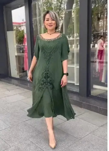 👗2025 Nouă rochie de damă largi din dantelă mărime mare 