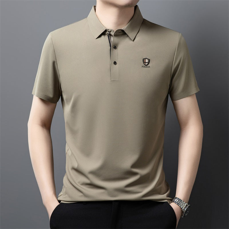 ✨✨【M-4XL】2025 Lodowa jedwabna koszulka polo z półrękawkiem na co dzień