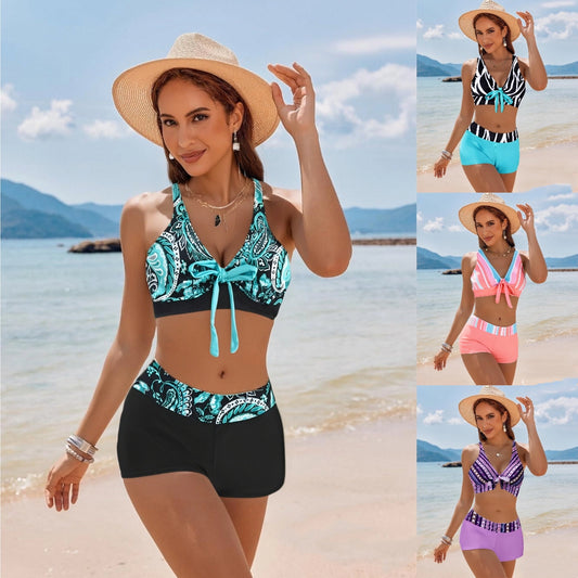 🏊‍👙🌴 Costum de baie elegant, mărime mare, cu imprimeu