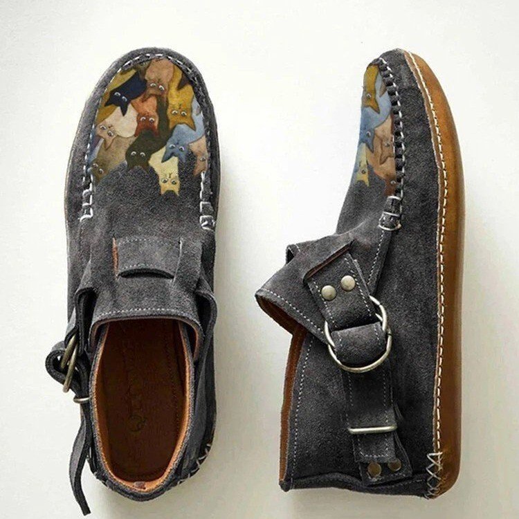 【35-43】Martin cizme din piele moale fermoar plat pantofi de dama la modă