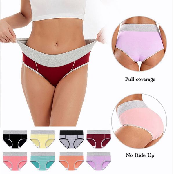 【5 komada】 Antibakterijsko donje rublje visokog struka za upijanje vlage od čistog pamuka