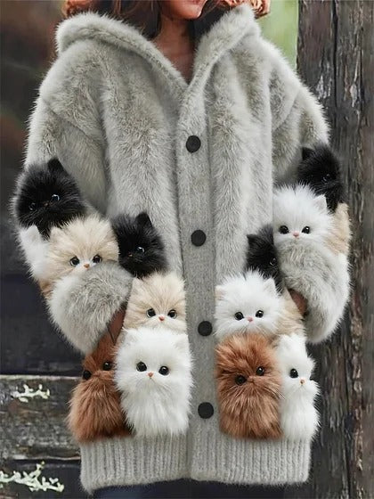 【S-5XL】Eleganten ljubek plašč s kapuco, jesensko/zimski stil