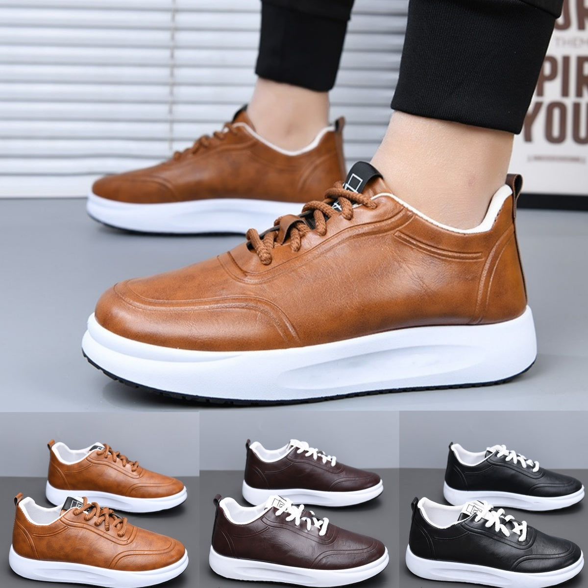 👨👞【39-44】Adidași din piele pentru bărbați