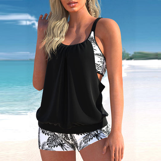 🩱🏖️💗【S-5XL】Damski dwuczęściowy strój kąpielowy typu bokser z nadrukiem