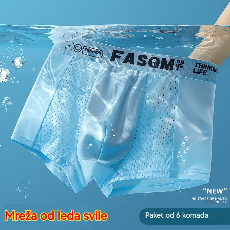 🔥【Compre 3 y obtenga 3 gratis】Calzoncillos bóxer de malla transpirable de seda helada para hombre