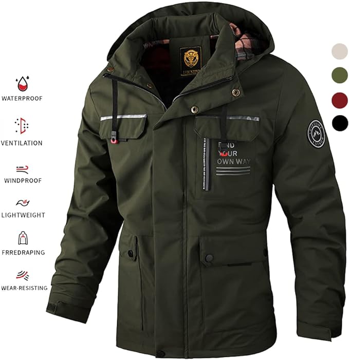 🔥🔥【Promocja odzieży zimowej‼】 【M-6XL】Jesień i zima męska gruba ciepła wiatroszczelna i wodoodporna kurtka