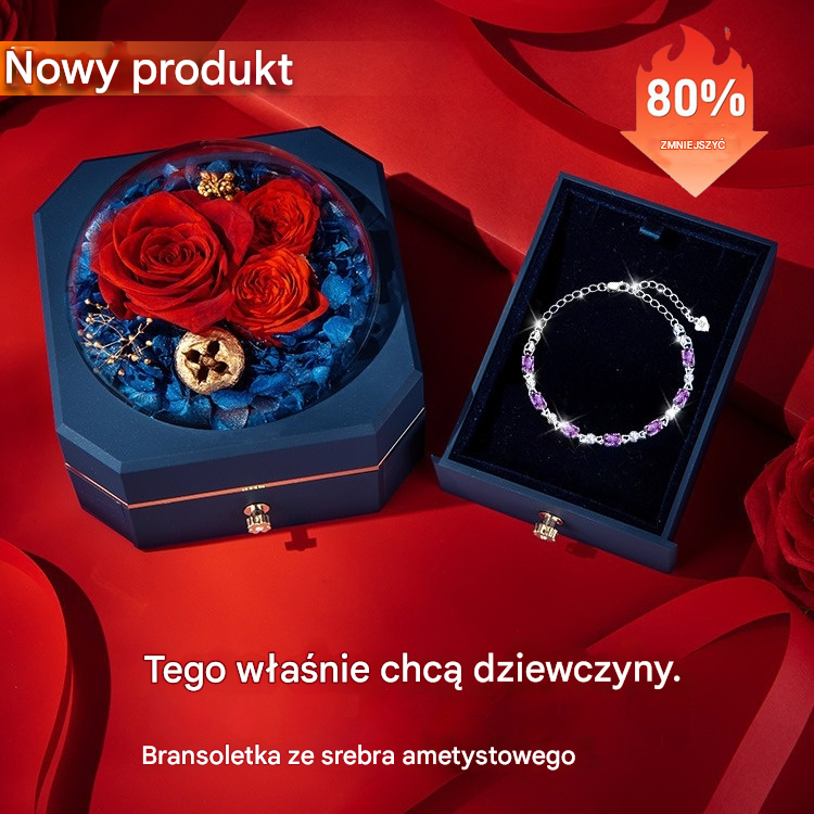 💞💜Srebrna bransoletka z ametystem