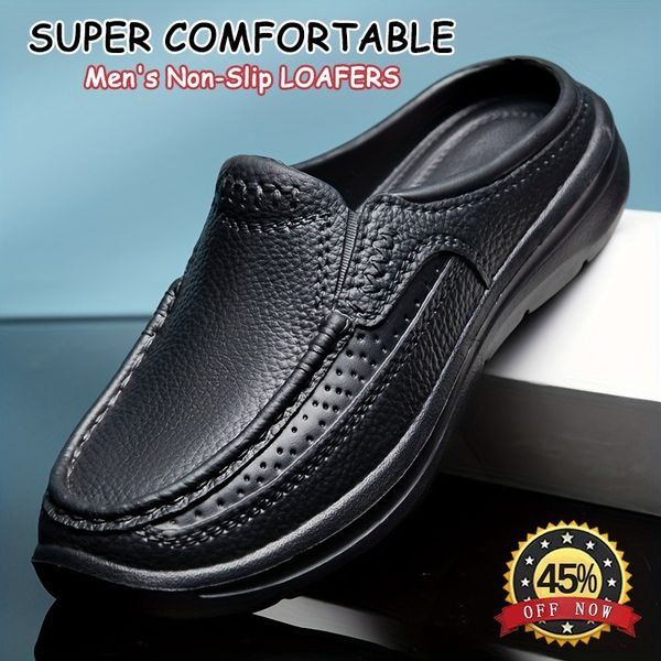 ✨🔥【Ograniczona ilość】【39-45】2025 nowe męskie skórzane kapcie codzienne, proste i wygodne