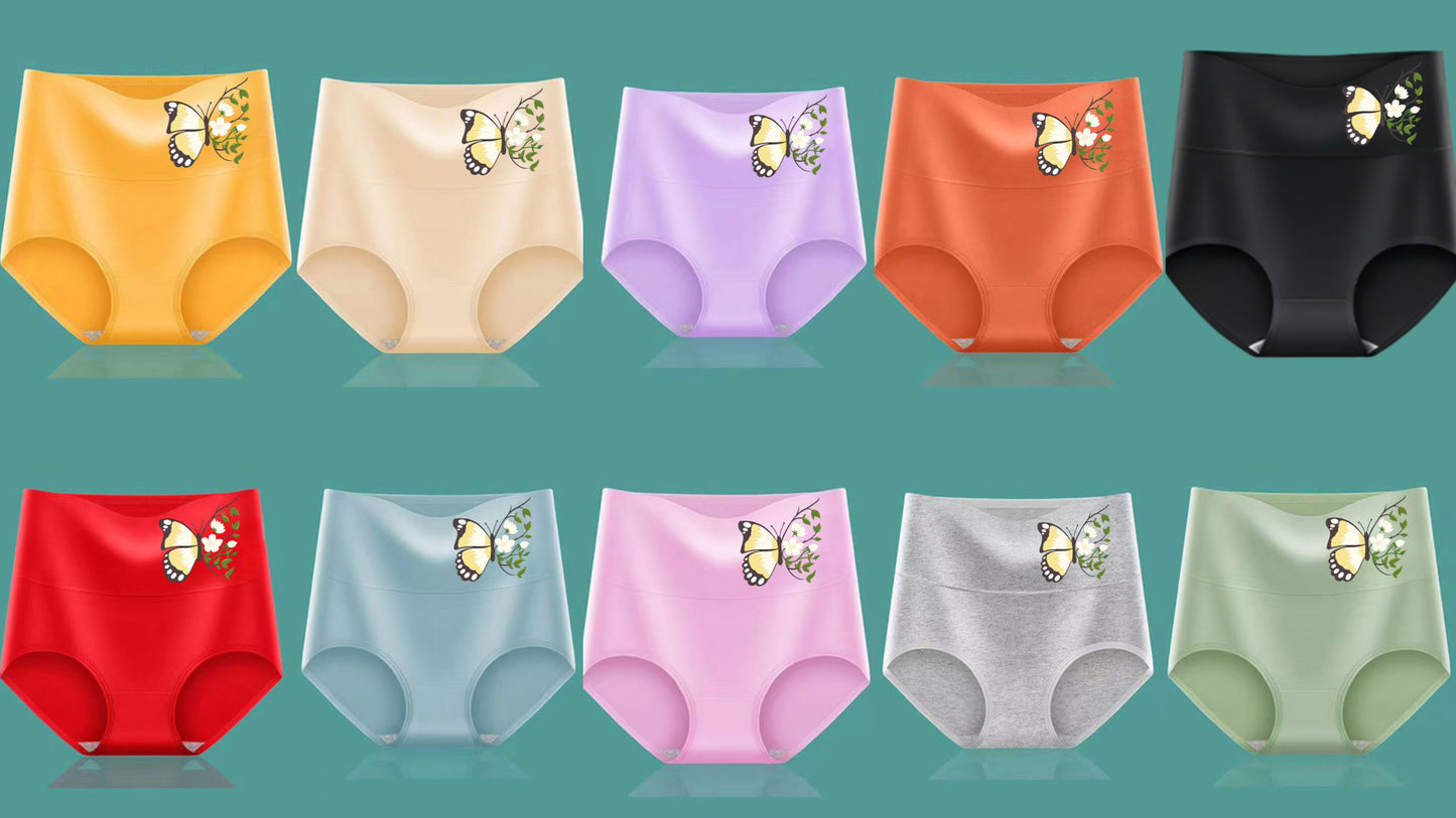 💖【10 komad 】Gaćice za podizanje bokova od čistog pamuka visokog struka, plus veličine [35-85 kg]