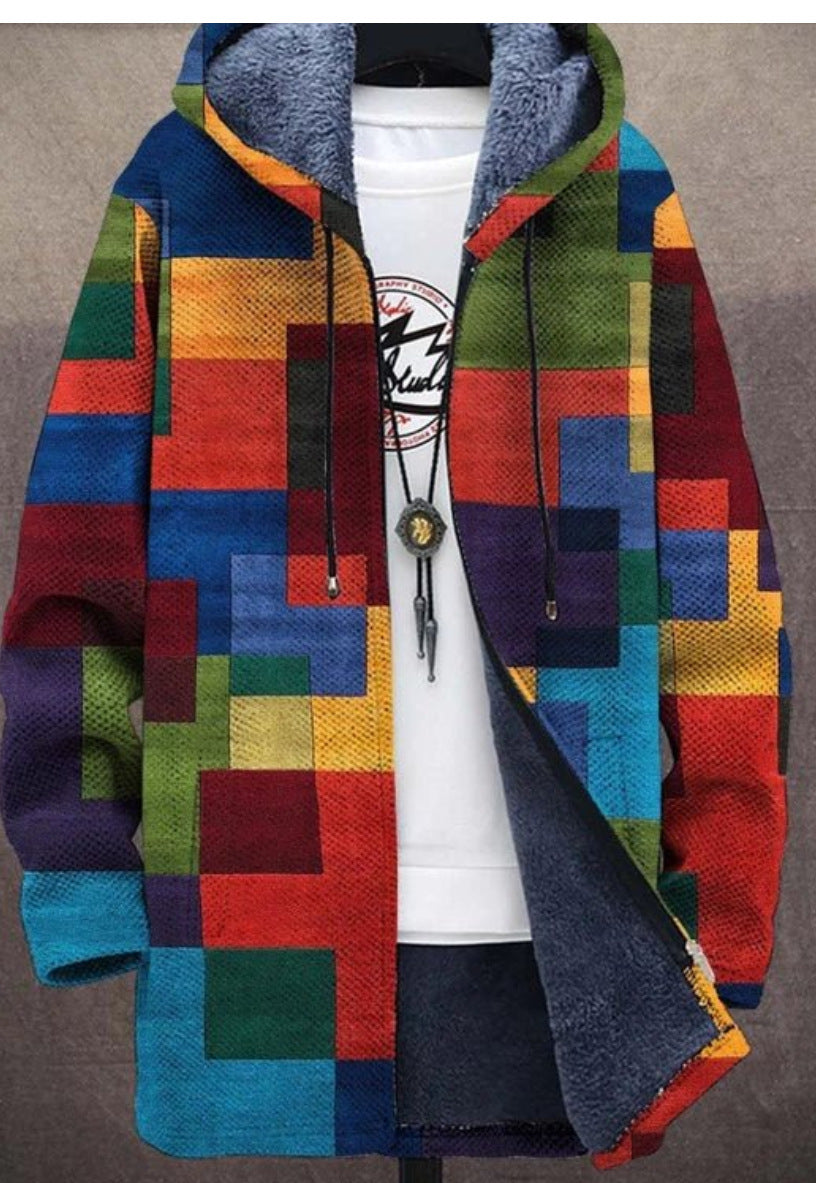 【S-4XL】Moška topla jesensko-zimska jakna iz debele volne in žameta za večje velikosti