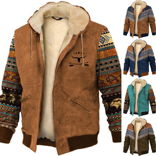 【S-4XL】🔥Męski casualowy płaszcz na jesień i zimę z grubym aksamitnym płaszczem i ciepłą bluzą z wełny jagnięcej