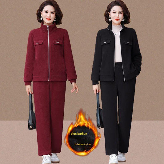 🔴【Popusti na nove proizvode】💥【M-4XL】Žensko odijelo od debljeg baršuna (jakna + hlače)