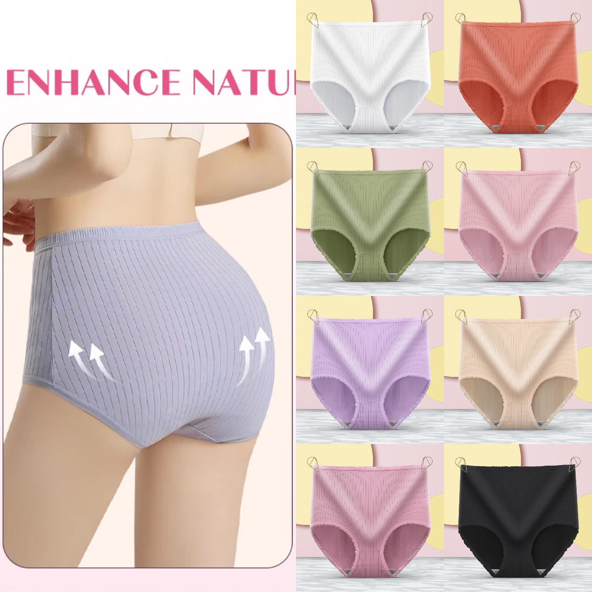💖(8 kosov)  Nepremočljive antibakterijske spodnjice z visokim pasom
