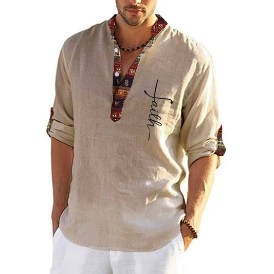 💥👔T-shirt pentru bărbați, de marime mare, din bumbac, cămăși cu decolteu în V 