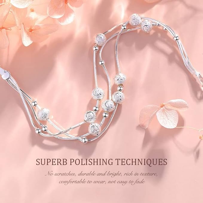 ✨✨Brățară de mărgele norocoase din argint 999 cu design gravat