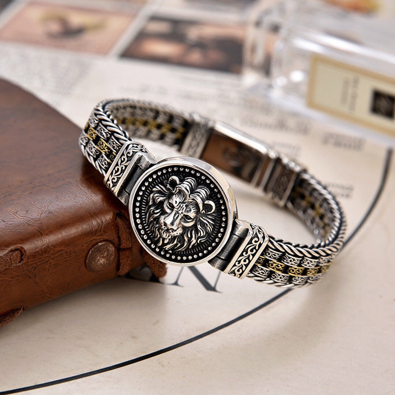 🔥Męska bransoletka z koralików skręconych ze srebra próby 925