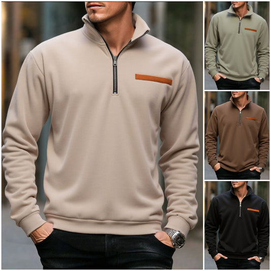 🔥 Stylowe męskie bluzy z zamkiem błyskawicznym i długimi rękawami❤️【50-100 kg】