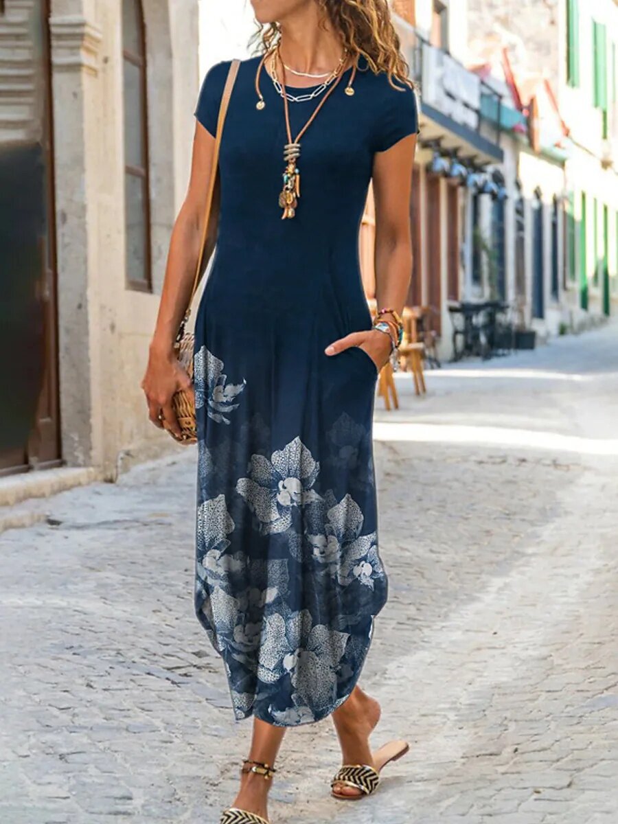 [S-3XL] Rochie lungă cu imprimeu, nouă, 2025 