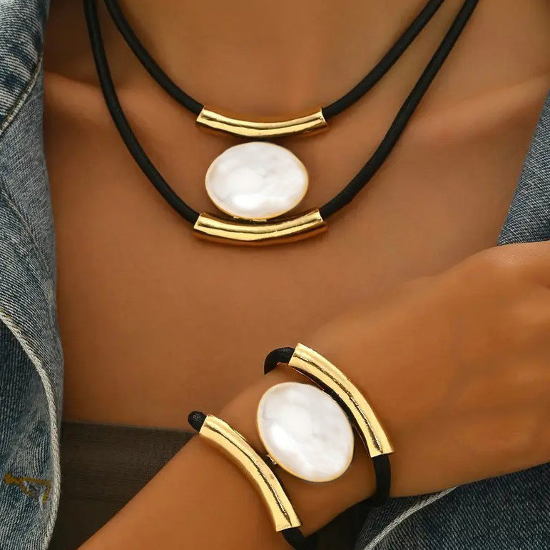 ✨🔥 【Kupite 1, dobijte 1 gratis】【Ogrlica + Nakit za ruke】Set ogrlice i narukvice s dragim kamenjem u boemskom stilu