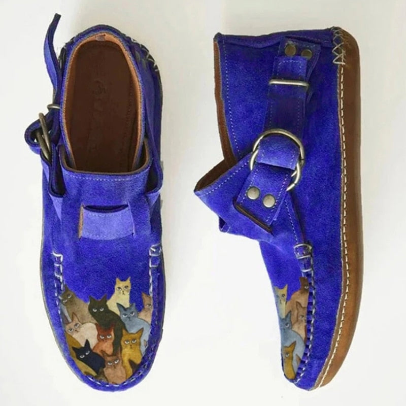 【35-43】Martin cizme din piele moale fermoar plat pantofi de dama la modă
