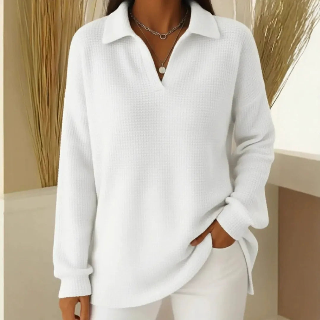 💥🥼 Novi elegantni jednobojni ležerni pulover s preklopnim ovratnikom, dugih rukava i zadebljanog materijala