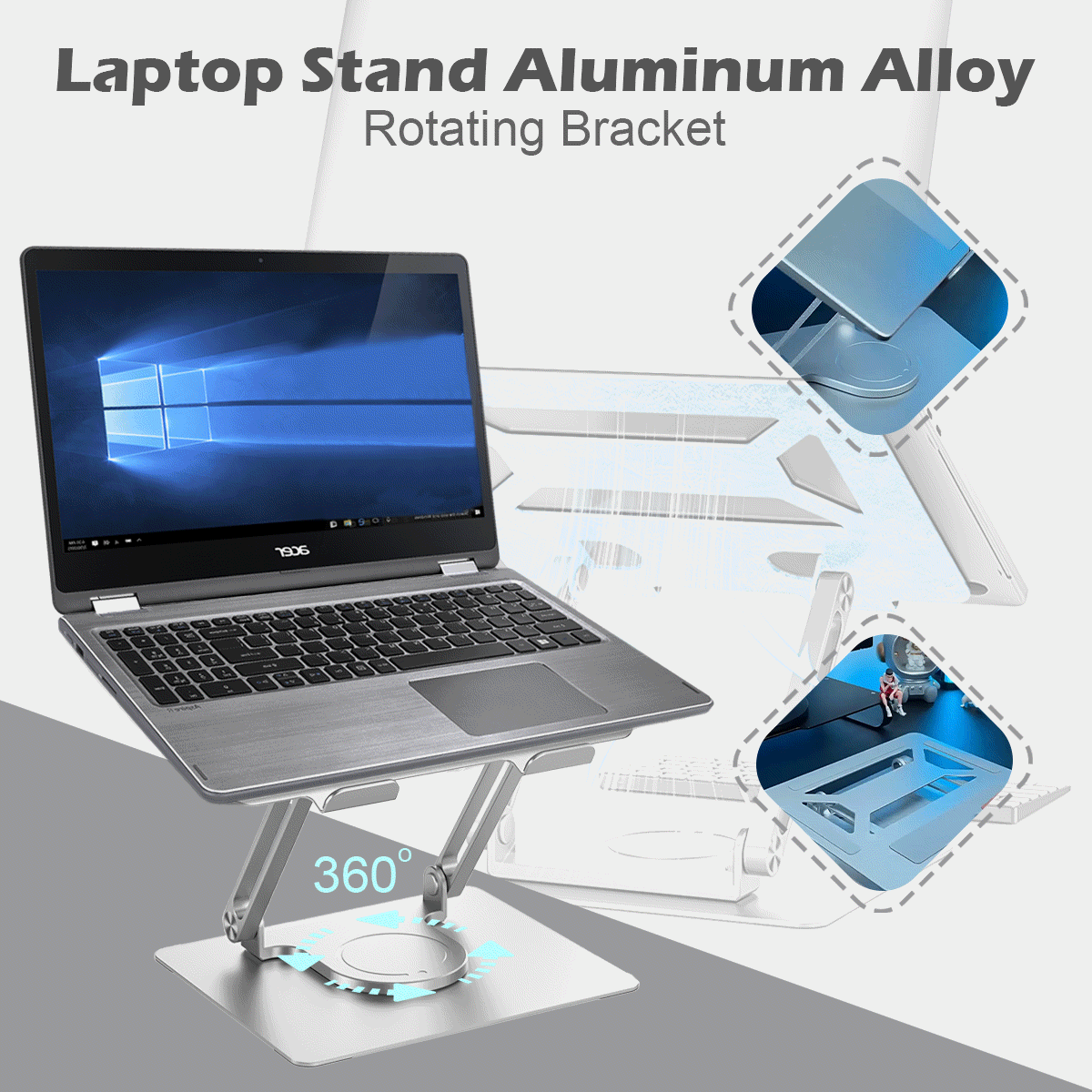 💻Podstawka pod laptopa Obrotowa podstawka ze stopu aluminium ze stopu aluminium