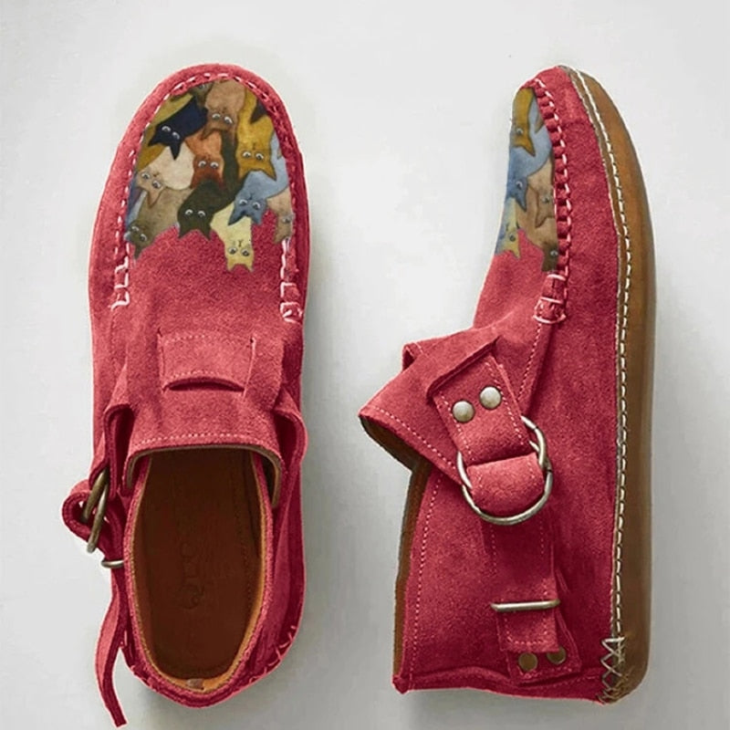 【35-43】Martin cizme din piele moale fermoar plat pantofi de dama la modă