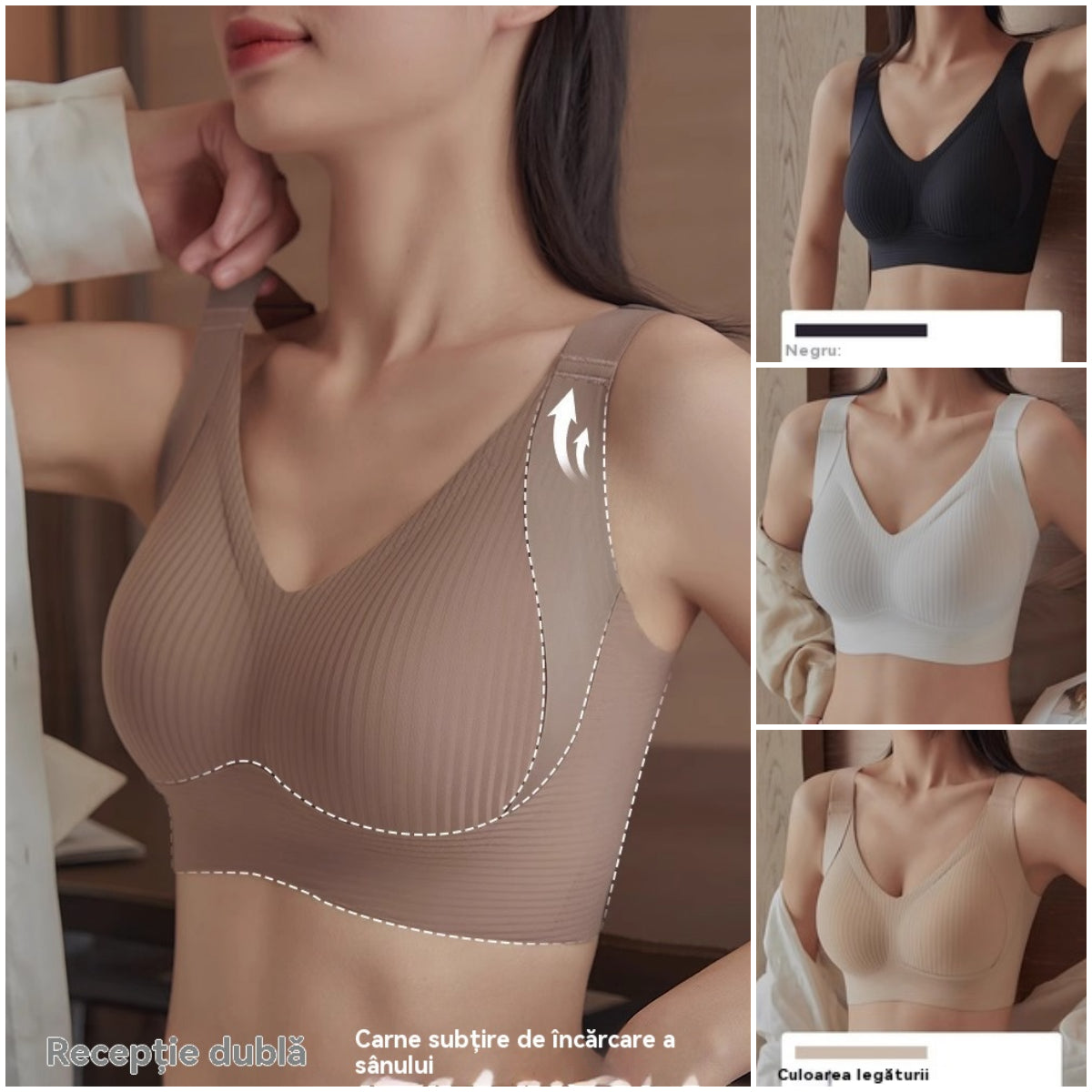 😍【4 sztuki】Biustonosz bezszwowy modelujący piersi❤️【40-95KG】