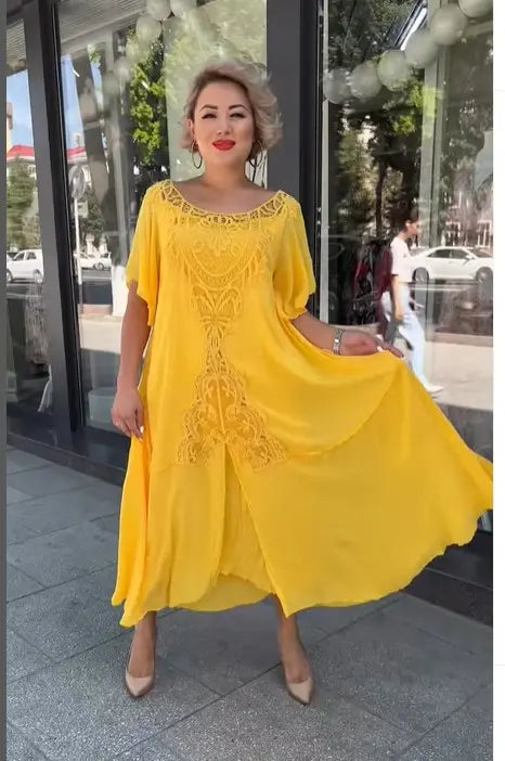 👗2025 Nouă rochie de damă largi din dantelă mărime mare 