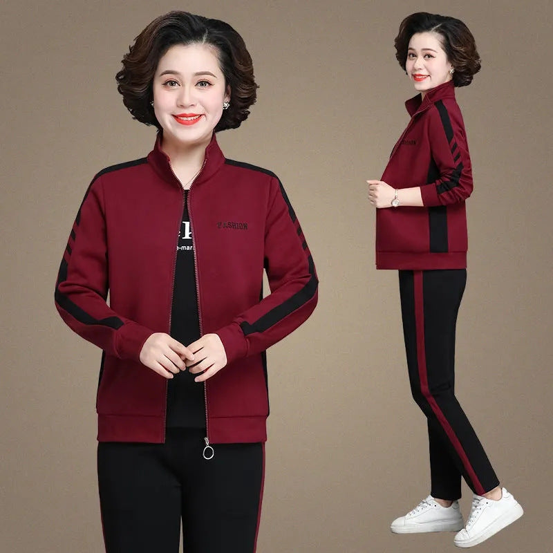 🔥【M-5XL】【Kurtka + Spodnie】😍 Nowy jesienny zestaw sportowy, duży rozmiar