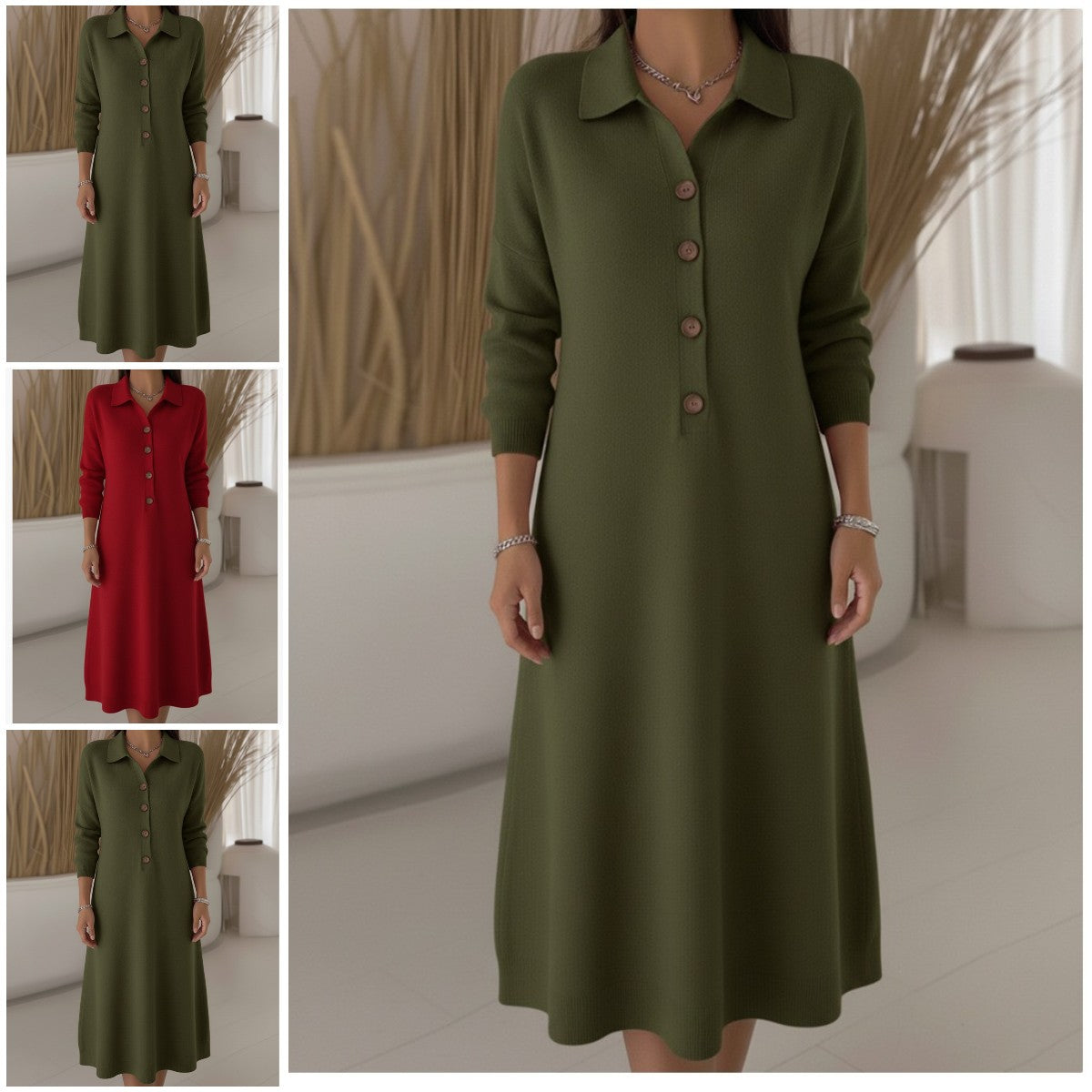 🔥✨ 【S-3XL】👗 Nova modna pletena obleka 2025